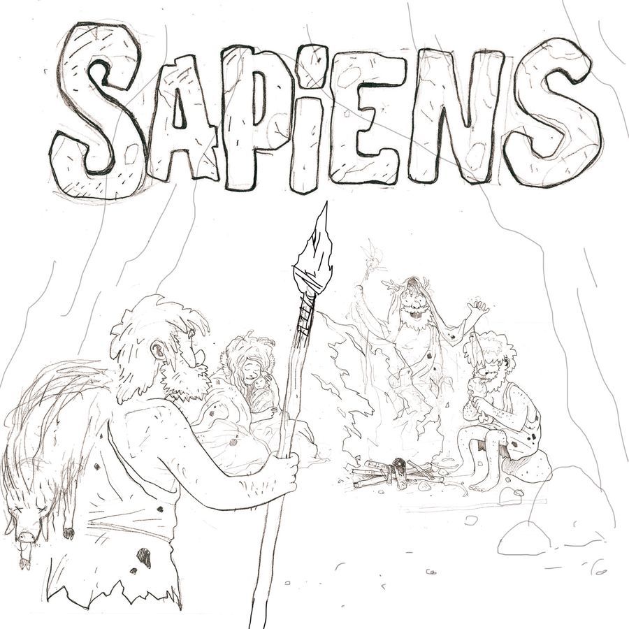 Sapiens, crayonné de recherche de couverture © Allard