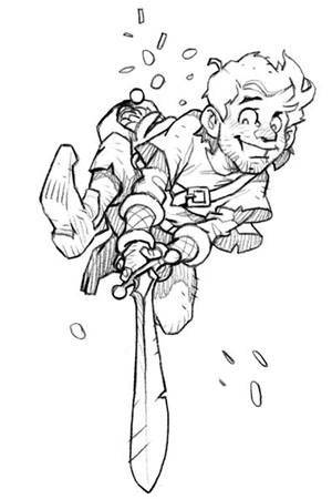 Crayonné de la couverture de Tschak! © Vincent Dutrait / Gameworks